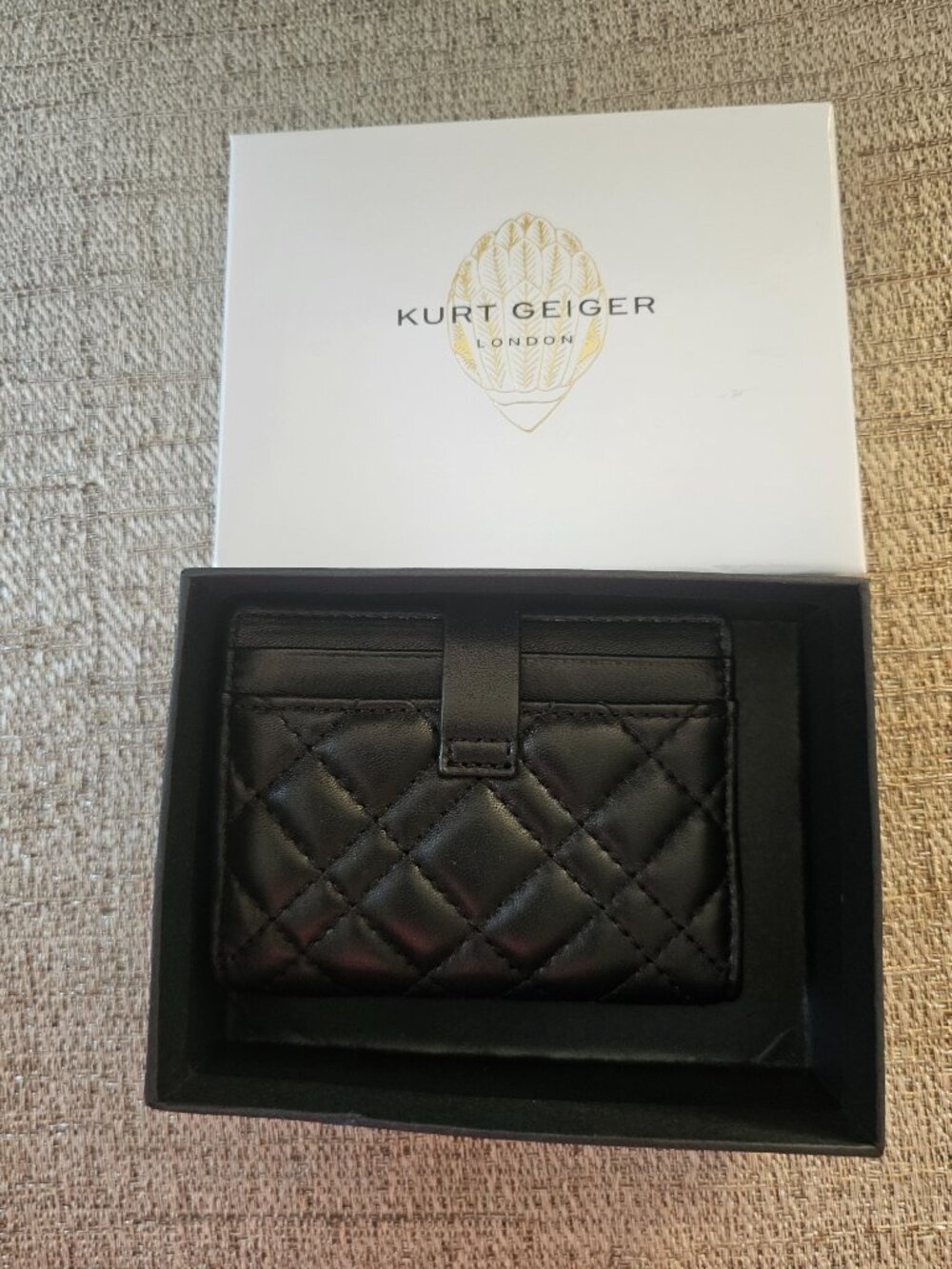 Kurt Geiger London Black Quilted Leather Card Holder Wallet – NWT in Gift Box - Picture 4 of 4